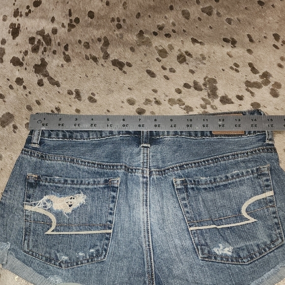 American Eagle Outfitters Women's Distressed Denim Shorts - Blue - Picture 5 of 5